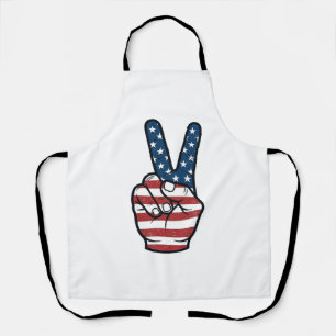 Vintage patriotisches Friedenszeichen Hand Vektor  Schürze