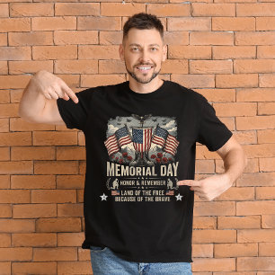 Vintage Patriotisches Gedenktags-T-Shirt - Ehre & T-Shirt
