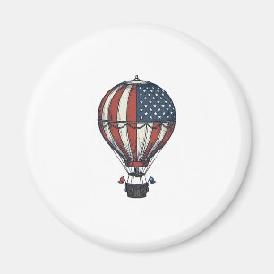 Vintage patriotisches Heißluftballon-Shirt Design_ Magnet