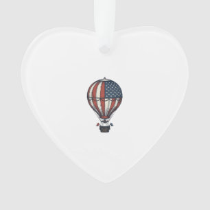 Vintage patriotisches Heißluftballon-Shirt Design_ Ornament