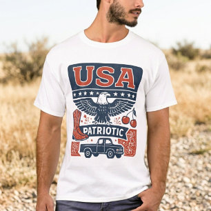 Vintage patriotisches Hemd, Retro Americana USA T- T-Shirt