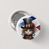 Vintage patriotisches Kätzchen Button (Vorne & Hinten)