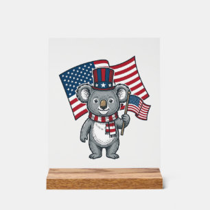 Vintage patriotisches Koala-Flag-Shirt-Design_1 Acrylschild