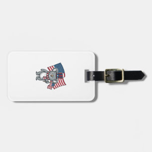 Vintage patriotisches Koala-Flag-Shirt-Design_1 Gepäckanhänger