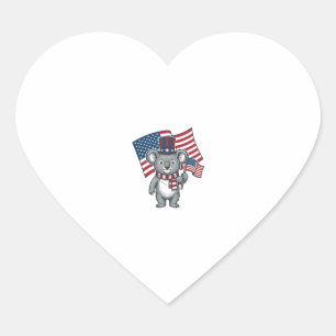 Vintage patriotisches Koala-Flag-Shirt-Design_1 Herz-Aufkleber