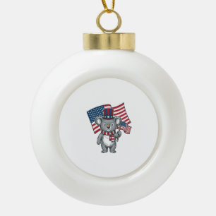 Vintage patriotisches Koala-Flag-Shirt-Design_1 Keramik Kugel-Ornament