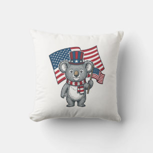 Vintage patriotisches Koala-Flag-Shirt-Design_1 Kissen