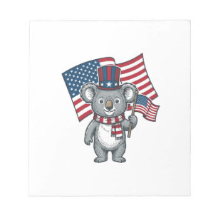 Vintage patriotisches Koala-Flag-Shirt-Design_1 Notizblock