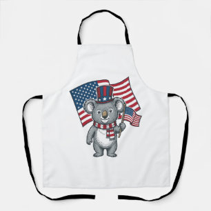 Vintage patriotisches Koala-Flag-Shirt-Design_1 Schürze