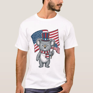 Vintage patriotisches Koala-Flag-Shirt-Design_1 T-Shirt