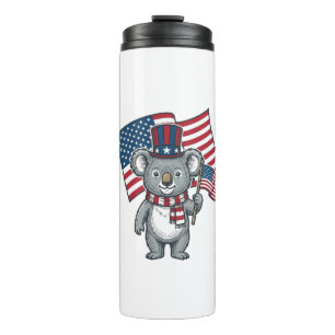 Vintage patriotisches Koala-Flag-Shirt-Design_1 Thermosbecher