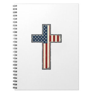 Vintage-patriotisches Kreuz-Vektordesign_1 Notizblock