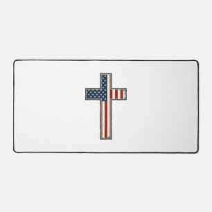 Vintage-patriotisches Kreuz-Vektordesign_1 Schreibtischunterlage