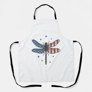Vintage patriotisches Libellen-Vektor-Shirt-Design Schürze