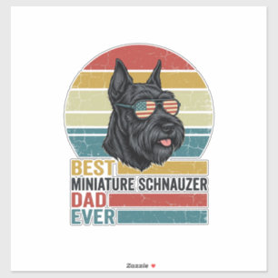 Vintage-patriotisches Miniature Schnauzer Dad-Shir Aufkleber