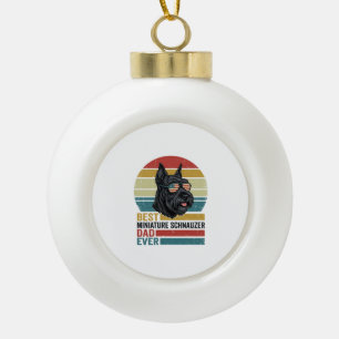 Vintage-patriotisches Miniature Schnauzer Dad-Shir Keramik Kugel-Ornament