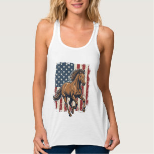 Vintage patriotisches Pferdeflagge Vektor-Shirt-De Tank Top