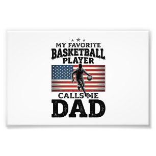 Vintage-Patriotisches-T-Shirt mit Basketball-Daddy Fotodruck
