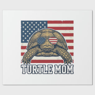 Vintage-patriotisches Turtle-Mom-Shirt-Design_1 Geschenkpapier