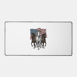 Vintage patriotisches Vektordesign galoppierender  Schreibtischunterlage
