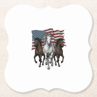 Vintage patriotisches Vektordesign galoppierender  Untersetzer