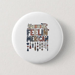 Vintage-patriotisches Volks Katzen Amerikanisches Button
