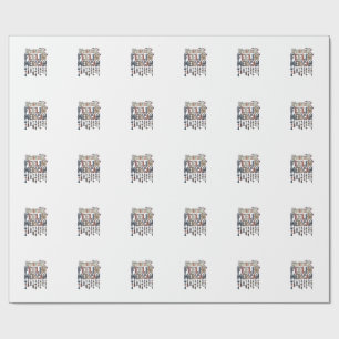 Vintage-patriotisches Volks Katzen Amerikanisches Geschenkpapier