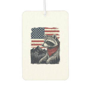 Vintage patriotisches Waschbär Berg Flagge Shirt D Autolufterfrischer