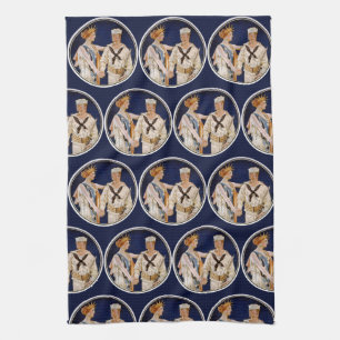 Vintage-Patriotismus, Lady Liberty mit Marine-Matr Geschirrtuch