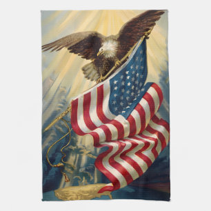 Vintage Patriotismus, patriotischer Adler amerikan Geschirrtuch