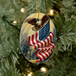 Vintage Patriotismus, patriotischer Adler amerikan Keramikornament
