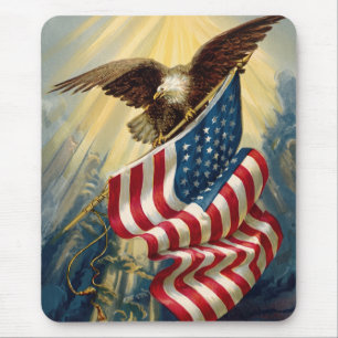 Vintage Patriotismus, patriotischer Adler amerikan Mousepad