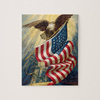 Vintage Patriotismus, patriotischer Adler amerikan Puzzle