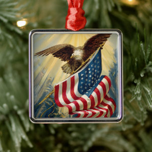 Vintage Patriotismus, patriotischer Adler amerikan Silbernes Ornament