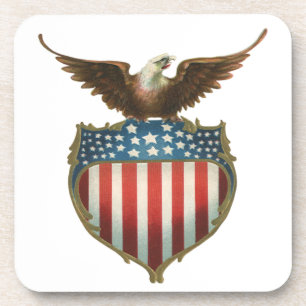 Vintage Patriotismus, stolzer Adler über der ameri Getränkeuntersetzer