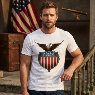 Vintage Patriotismus, stolzer Adler über der ameri T-Shirt