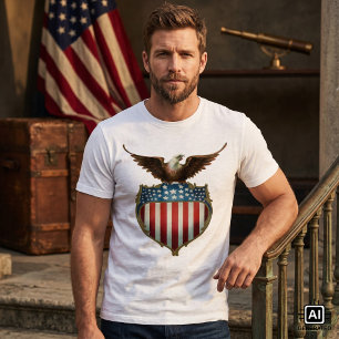 Vintage Patriotismus, stolzer Adler über der ameri T-Shirt