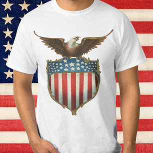 Vintage Patriotismus, stolzer Adler über der ameri T-Shirt