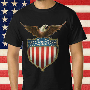 Vintage Patriotismus, stolzer Adler über der ameri T-Shirt