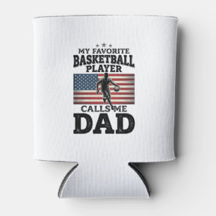 Vintage-Patriotismus-T-Shirt mit Basketball-Vater- Dosenkühler
