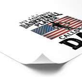 Vintage-Patriotismus-T-Shirt mit Basketball-Vater- Fotodruck (Ecke)