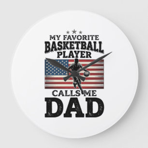 Vintage-Patriotismus-T-Shirt mit Basketball-Vater- Große Wanduhr
