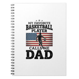 Vintage-Patriotismus-T-Shirt mit Basketball-Vater- Notizblock