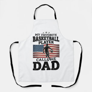 Vintage-Patriotismus-T-Shirt mit Basketball-Vater- Schürze