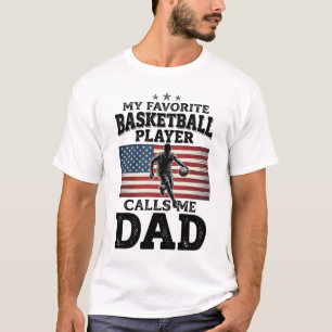 Vintage-Patriotismus-T-Shirt mit Basketball-Vater- T-Shirt
