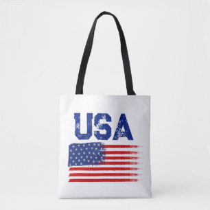 Vintage-Patriotismus-USA-Flagge-Grafik-T-Shirt Tasche