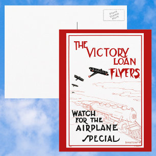 Vintage Patriotismus, Victory Loan Flyer Flugzeuge Postkarte