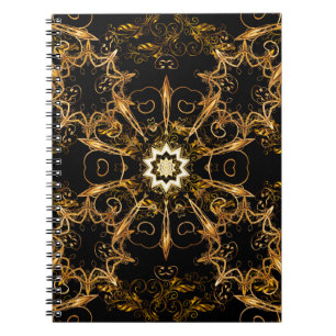 Vintage pattern. Golden grid. Snowflake, Christmas Notizblock