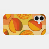 Vintage Pattern with Stylized Mangoes iPhone 16 Hülle (Rückseite (Horizontal))