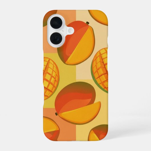 Vintage Pattern with Stylized Mangoes iPhone 16 Hülle (Rückseite)